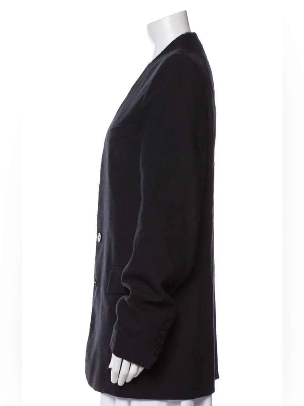 Ann Demeulemeester Black Two-Button Minimalist Blazer